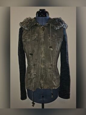 TA EXCLUSIVE OTHERS FOLLOW Custom Army Style Green Faux Fur Hooded Jacket